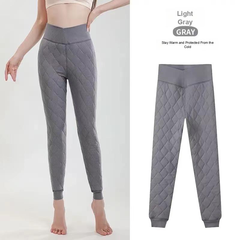 

Теплые брюки женские плюс бархат утолщенные шерстяные леггинсы осень и зима девять точек плюс бархатные брюки для дома хлопковые брюки L