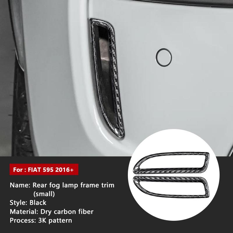Fiat 500 Abarth 595 2016 Rear Fog Light Carbon Fiber Frame Sticker