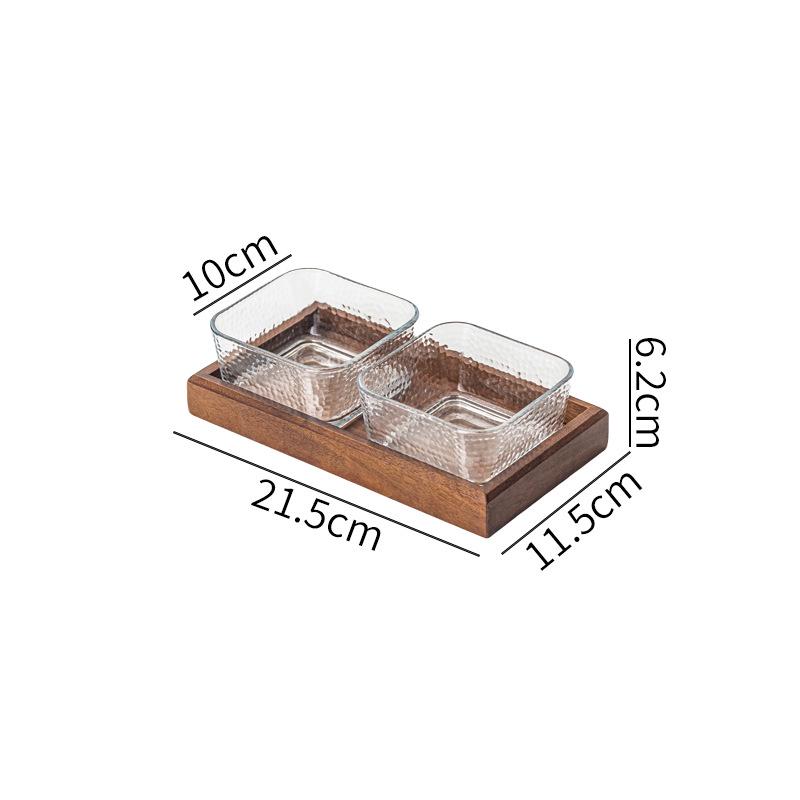 Creative Glass Walnut Fruit Bowl with Compartments for Snacks & Desserts