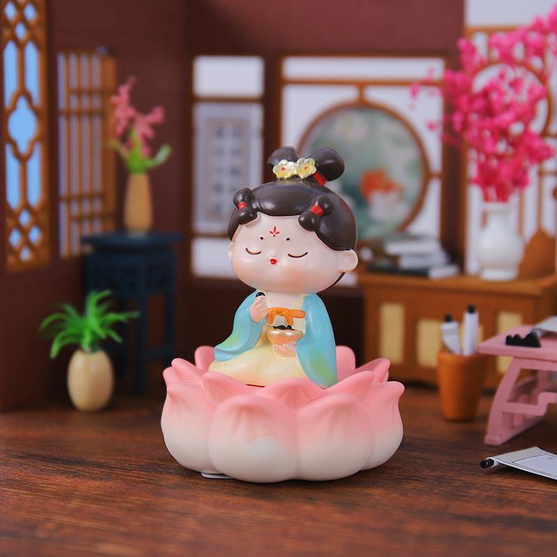 Kreativer Handyhalter im Stil der Tang-Dynastie mit Glücksbringer: Exquisites Harzornament