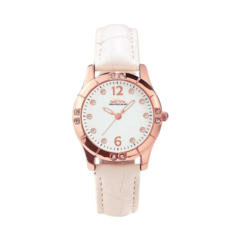 OPK Women s Quartz Watch Simple Stylish Lightweight Waterproof Luminous Easy-to-Read White