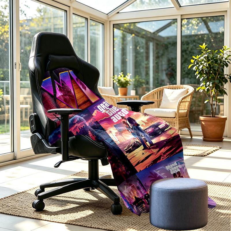 Coperta con Stampa Grand Theft Auto VI - Morbida e Confortevole, per Camera da Letto, Viaggio, Divano, Decorazione Casa - Regalo di Compleanno o Natale per Amico