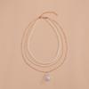Simple Pearl Pendant Double Stacked Ladies Alloy Necklace Necklace Accessories