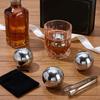 2Pcs Reusable 304 Stainless Steel Ice Cubes Whiskey Ice Balls for Cocktail Beverage Chilling, Stainless Steel Color, 53.5mm