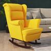 Day and Night - Day and Night Rocking Chair Yellow Velvet Rubber Wood Legs