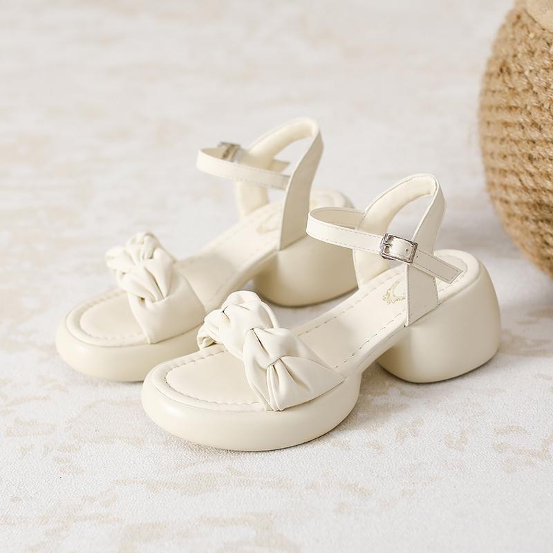 

Сандалии на платформе небольшого размера, женская летняя одежда, универсальные, с ремешком, удобные, на толстом каблуке, с высоким каблуком 39 абрикосовый