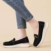 Women Wedge Chunky Shoes Platform Loafers Casual Thick Sole Elevator Slip on Black Shake Shoes Large Size