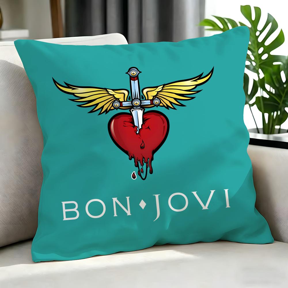 Rock Bon Jovi Cushion Cover Cushion Cover Set 4Pcs 50X50 45X45 40X40 Pillowcase Decorative Sofa Home Decor