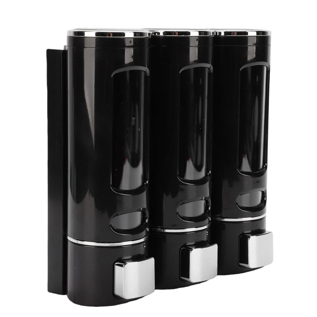 3 Chamber Shower Soap Dispenser 400ml Leakproof Wall Mount Manual Shampoo and Conditioner Dispenser for Liquid Gel