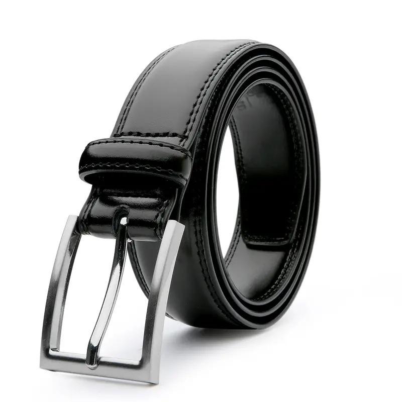 Men's Genuine Leather Belt with Pin Buckle - Trendy, Simple, Casual, and Versatile for Business or Everyday Wear