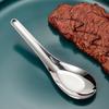 Asian Soup Spoon Stainless Steel Dinner Spoon Mirror Polished Chinese Soup Spoon for Bouillon Dessert Cereal Ramen Noodles Wonton Pho Thai