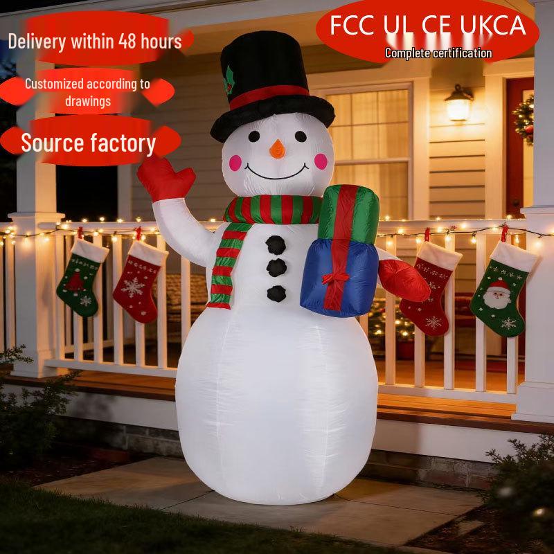 

Christmas Inflatable Snowman with Colorful Lights - Luminous Holiday Decoration Australian Standard