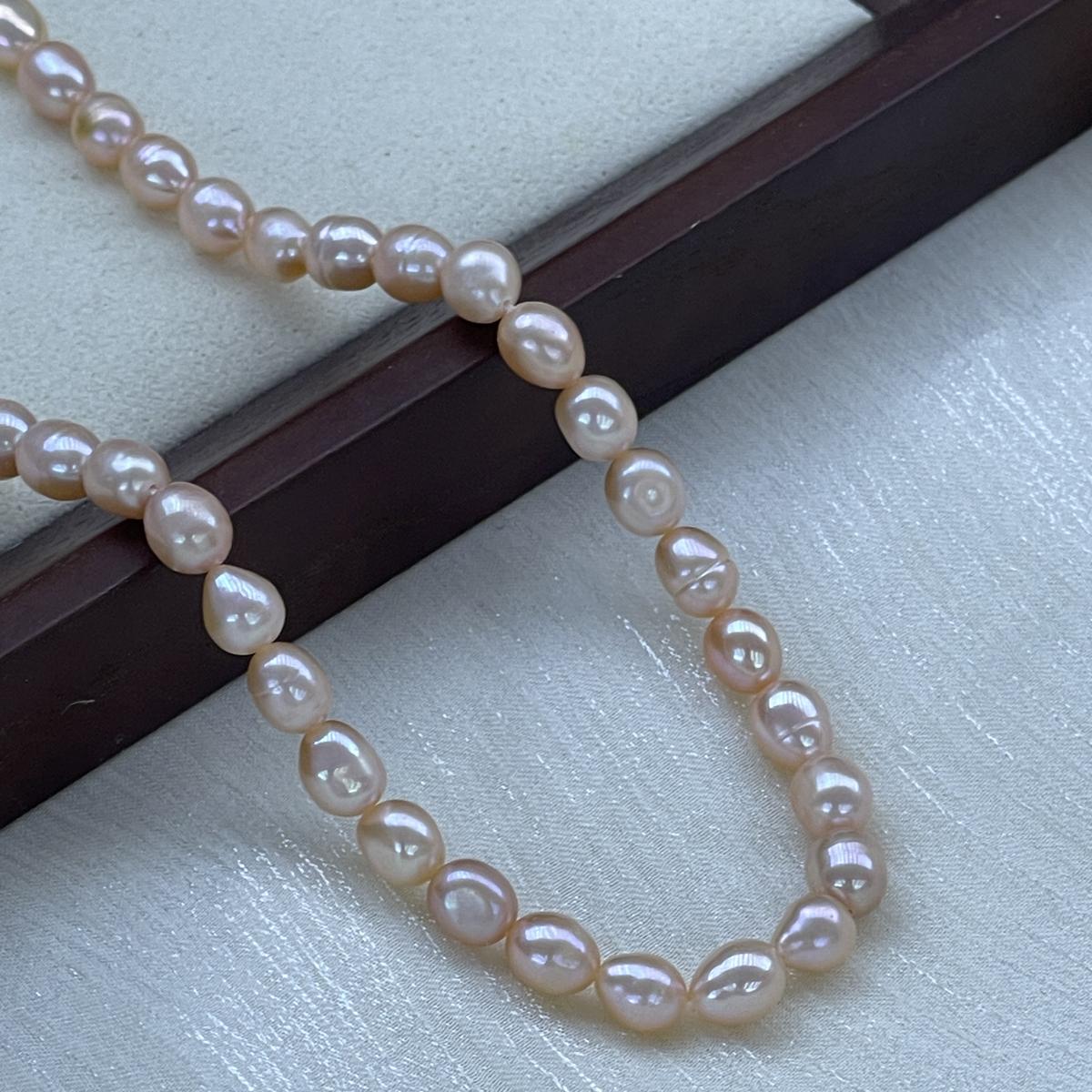 

Фиолетовый жемчуг в форме риса 5-6 мм для изготовления ювелирных изделий, DIY ожерелье, браслет, серьги, аксессуар 6-7mm оранжевый