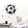 3D Breaking Through Wall Crack Soccer Football PVC Wall Sticker Self-Adhesive Removable for Kids Room Living Room Bedroom Sports Home Decor Art