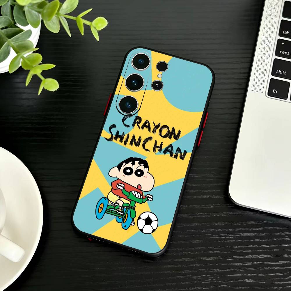Cartoon C-Crayon Shin-chan Phone Case For Samsung S26,S25,S24,S23,S22,S21,S20,Plus,Fe,Lite,Others Black Cover