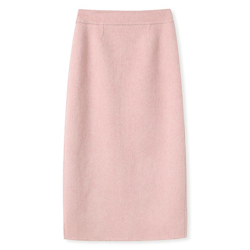 Winter Chinese Style Embroidered Double-Sided Wool Coat and Half Skirt Suit L