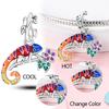 Copper Color Forest Chameleon Charm Pendant Beads Fit Charm Bracelet Original For Women Diy Jewelry Making