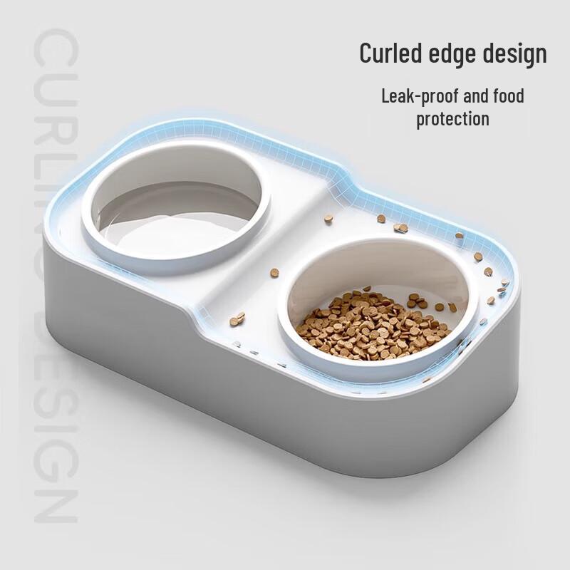 HELLOJOY Ceramic Elevated Double Pet Bowl