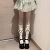 Summer Japanese Lolita Lolita Lace Bow Medium Tube Socks Love Hollow Cross Strap Calf Socks Women