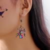 Earrings for Women Vintage Colorful Punk Red Rhinestone Halloween Spider Dangle Drop Earrings Goth Funny Halloween Costumes Jewelry