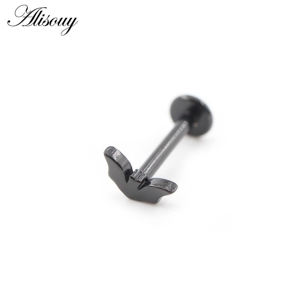 1PC Stainless Steel Halloween Pumpkin Bat Ghost Star Tragus Helix Labret Lip Rings Cartilage Ear Earring Piercing Body Jewelry