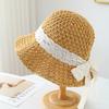 Women's Knitted Fisherman Bucket Hat with Lace And Metal Windproof Spring Summer Outdoor Fashion Accessory