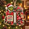 Christmas Tree Decoration with Money Clip Cash Gift Ornament 2D Acrylic Green Elf Card Decoration Personalized for Teenagers Xmas Hanging
