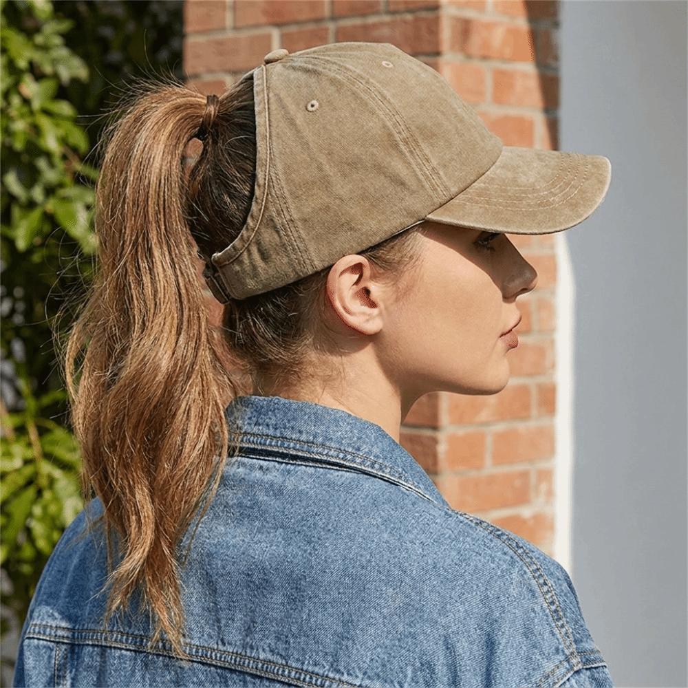 Hip Hop Empty Top Hat Solid Color Sun Protection Peaked Hat Vintage Washed Baseball Cap Outdoor