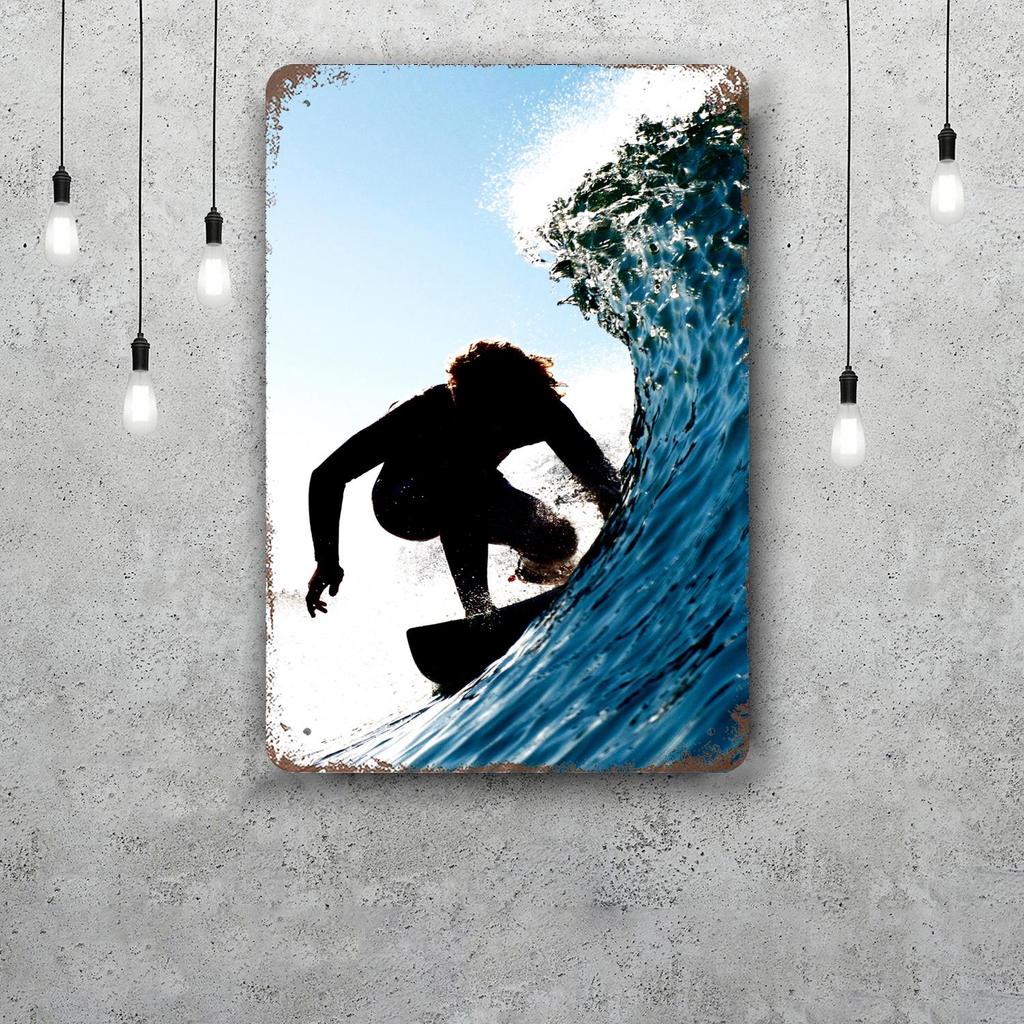 surf curse Vintage Metal Tin Signs Posters Decor Retro Metal Plaque Wall Art Decor for Garage Bar