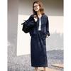 Women's Baseball Collar Drop Shoulder Top & Straight Skirt Set