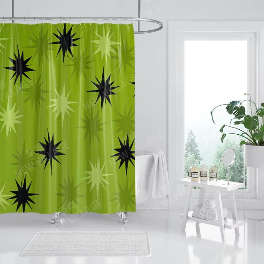 VIKAMA Nordic Minimalist Printed Shower Curtain, Water-Proof And Washable. For Bathroom Windows, Bathtub Bath Curtain Home Decor