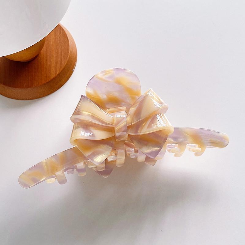 Oversized Bow Hair Clip Fashionable Acetate Hair Claw For Stylish Women With Multiple Color Options