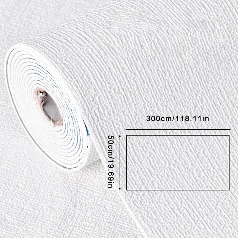Papel Pintado 3D XPE Color Sólido Lino 3m Autoadhesivo Impermeable y a Prueba de Humedad Dormitorio Sala de Estar Fondo Decoración del Hogar