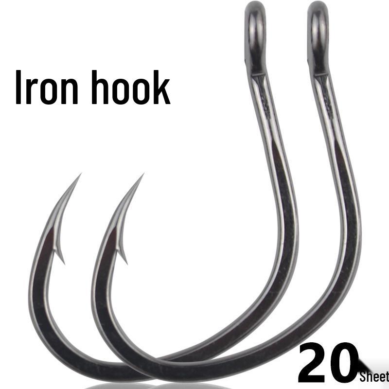 

Очень большой утолщенный железный крючок для морской рыбалки с трубкой - Крючок для ласкиря и групера Size 2