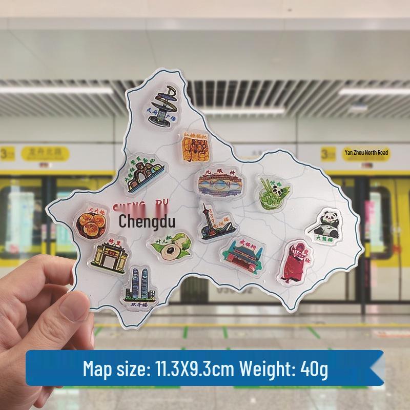 Benutzerdefinierter 3D Xi'an Stadt Acrylkarte Kühlschrankmagnet - Kulturelles & Kreatives Souvenir