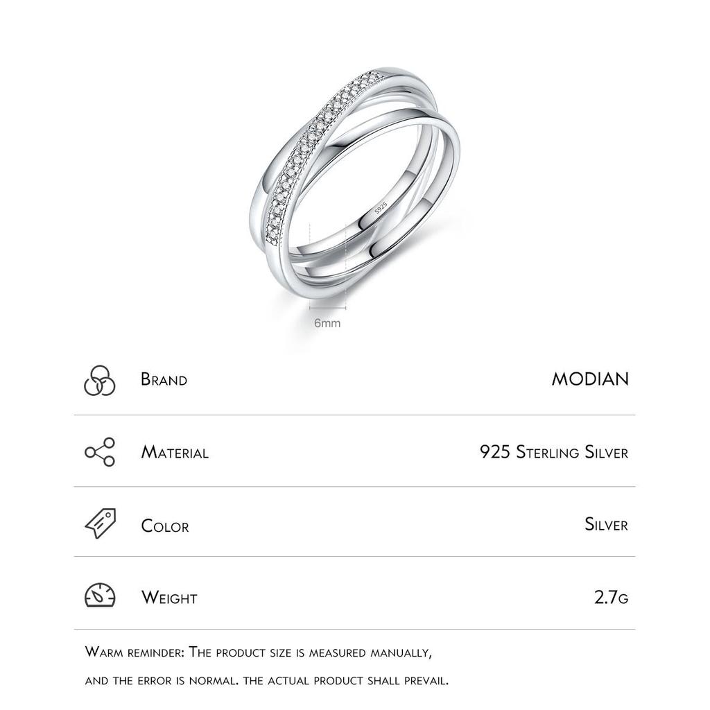 MODIAN 925 Sterling Silber Einfache Geometrische Kreuz Linie Finger Ring Für Frauen Mode Original Design Geburtstag Geschenk Edlen Schmuck