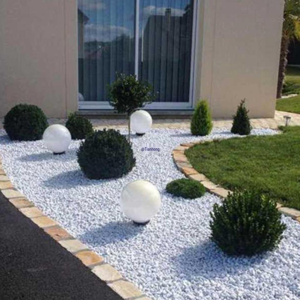 White Pebble Stones for Garden, Courtyard, or Balcony Landscaping