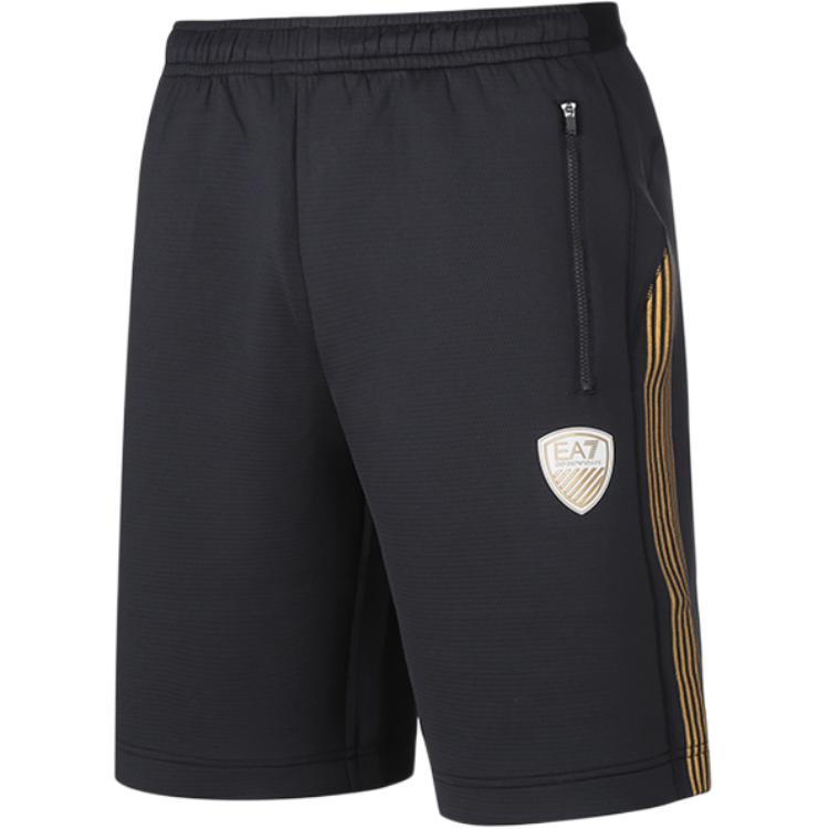 Emporio Armani FW22 EA7 Series Logo Print Loose Casual Five-Point Shorts Men shorts Coal-Black 3LPS80-PJFHZ-1996