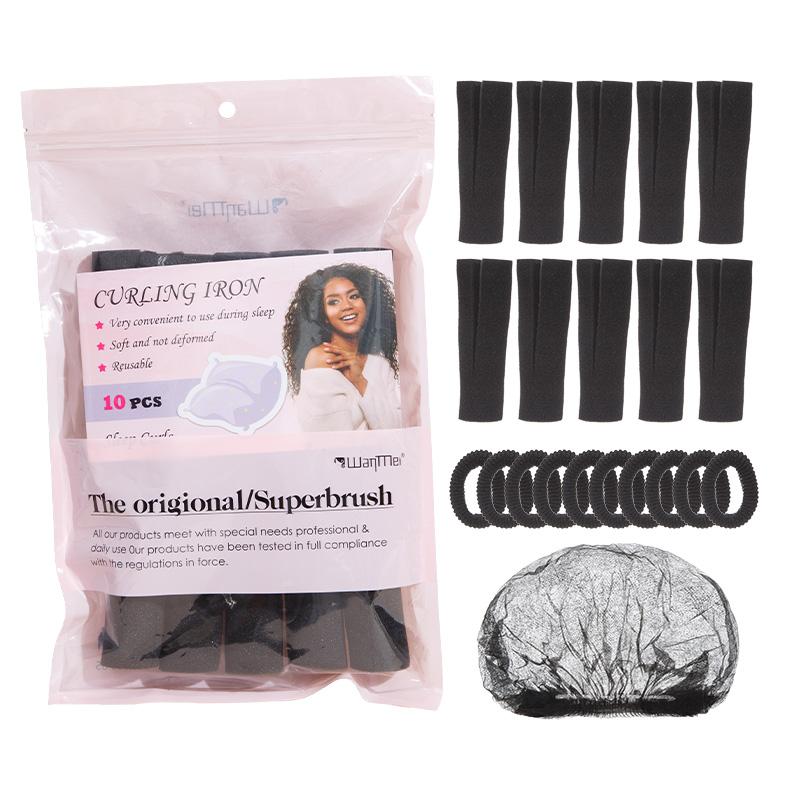 

21pcs Sponge Sleep Hair Curlers with Cap Disposable Elastic Mesh Hairnet Portable Hair Band Roller Beauty Accessories Set