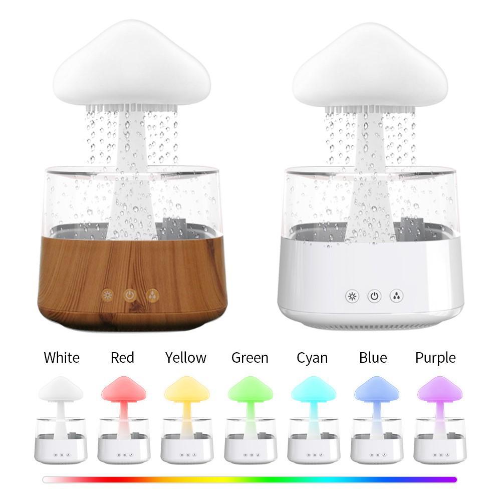 CH08 Seven-Color Rain Cloud Aroma Diffuser & Humidifier with Mushroom Lamp