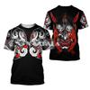 New Warrior Tattoo Men's T-shirt 3D Printed Art Mask Tattoo Short Sleeve T-shirt