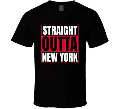 Straight Outta New York Nyc Funny Gift Big Apple T Shirt