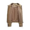Womens Short Leather Jacket Stand Collar Slim Fit Winter Fall Coat Petite Ladies