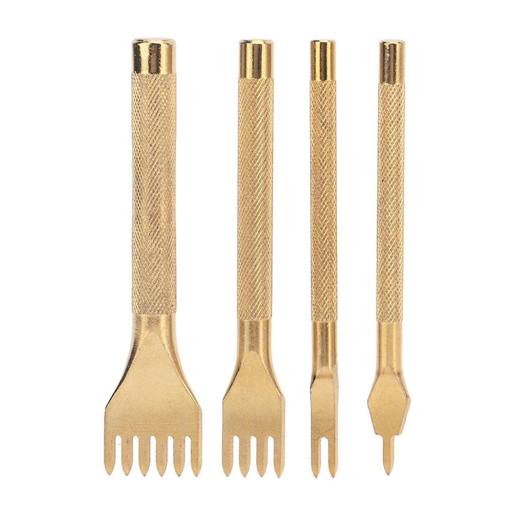 4Pcs Leather Prong Punch Rhombus 4mm Stainless Steel Nonslip Handle High Sharpness Rhombus Leather