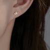 Fashion Copper Earrings, Light Luxury Zircon Flower Oil Drop Versatile Stud Earrings Jewelry