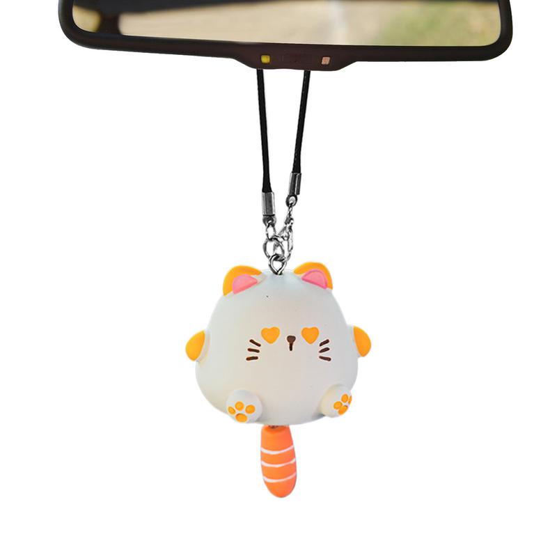 Cat Charm For Car Cute Kitten Car Rearview Pendant Car Rearview Pendant Decoration Car Hangable Resin Kitten Accessories