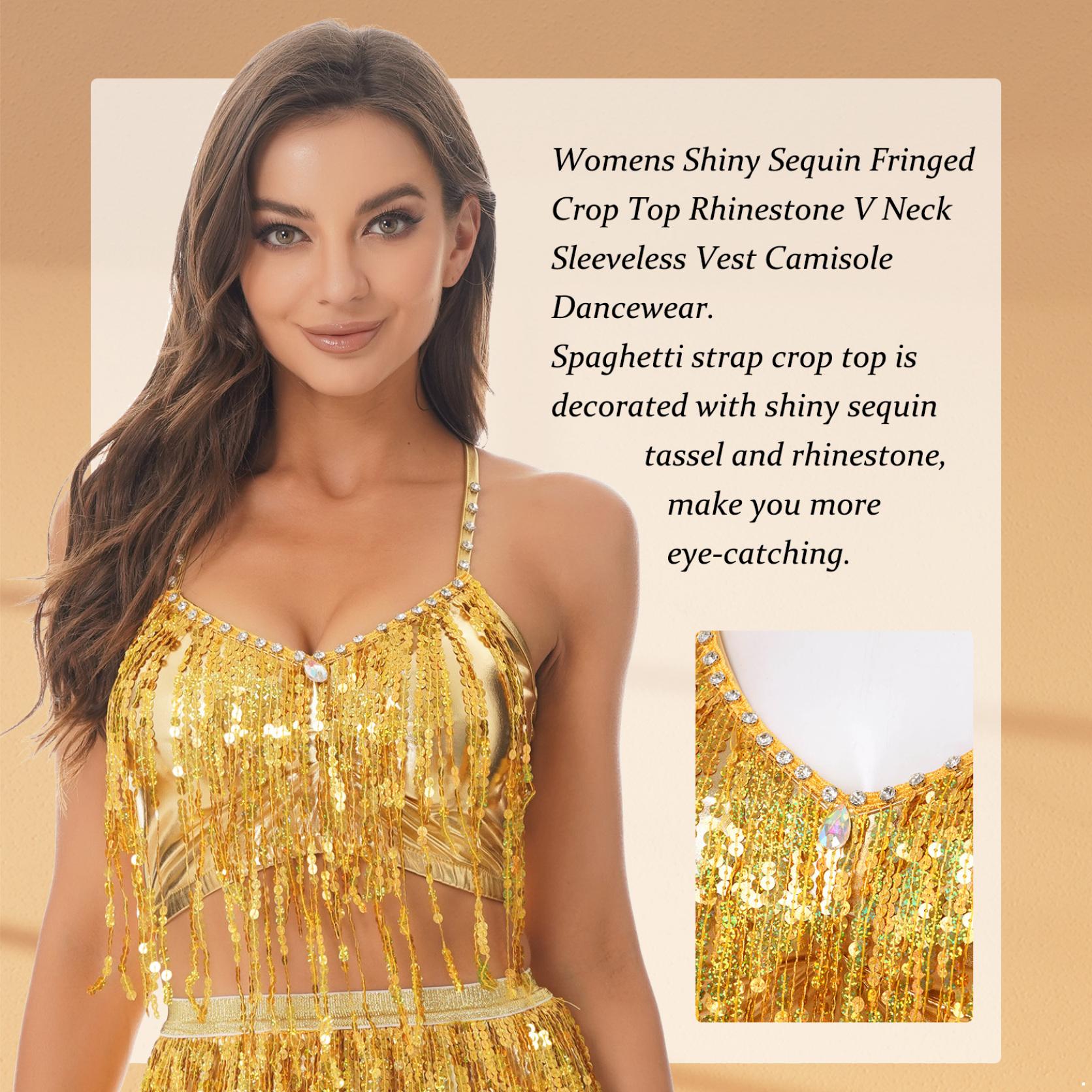 

Женский бюстгальтер с блестками и кисточками, укороченный топ, костюм для танца живота, бюстгальтер без косточек, танцевальное выступление