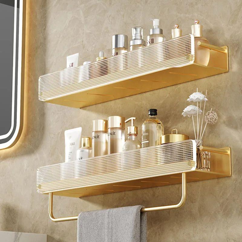 Acrylic Bathroom Shelf Wall-mounted Toilet Towel Bar Wash Counter Storage Rack Bathroom Shower Shelf  Bathroom Accessories