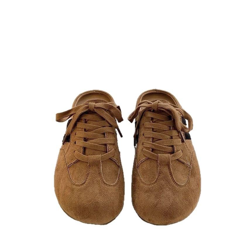 Retro bag head half slippers women's outer wear spring and summer new one-pedal lazy shoes without heel casual