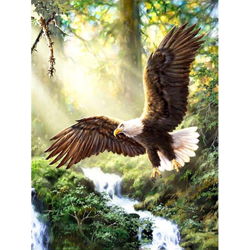 New 5D DIY Diamond Painting Eagle Diamond Embroidery Animals Cross Stitch Full Round Drill Crafts Home Decor Manual Gift
